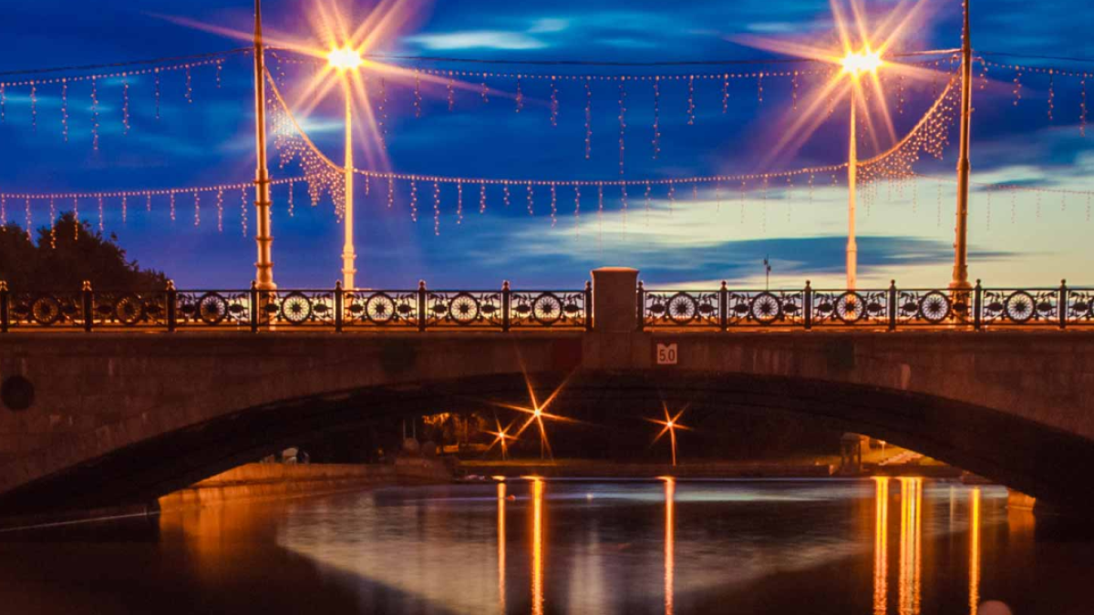 A stone bridge over a river