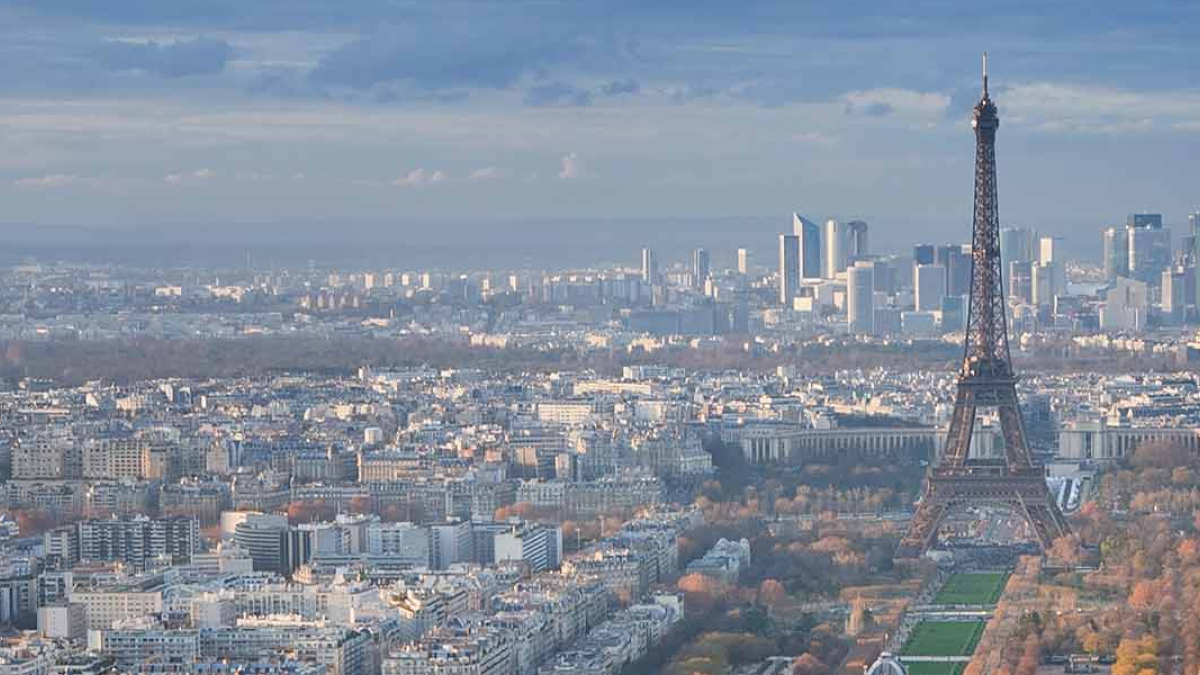The Eiffel Tower and the cityscape of Paris