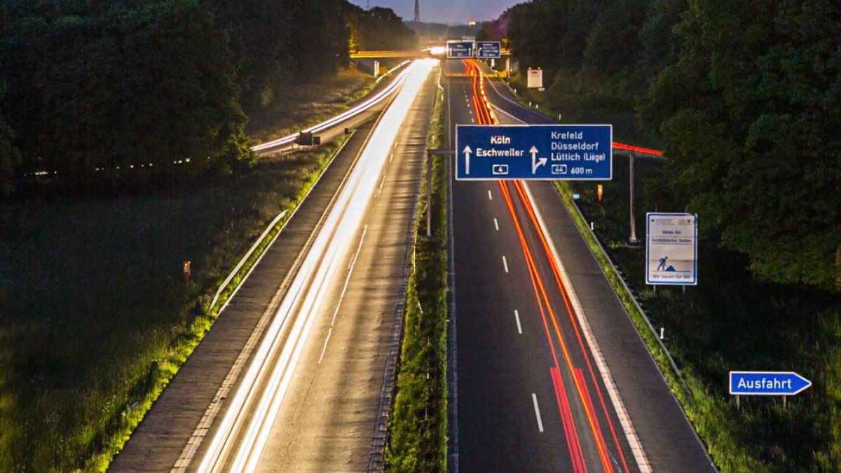 Autobahn in the evening