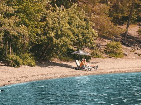 Jens og Kasper fra Anorak som sitter på en strand